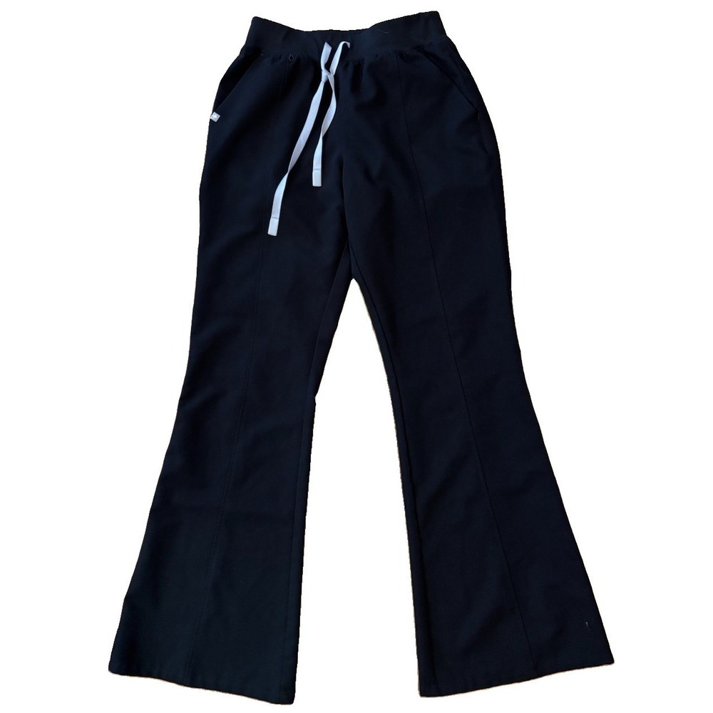FIGS Womens S Black Madryn High Waisted Flare Scrub Pants Healthcare Stretch - Picture 2 of 8